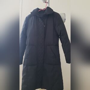 Tahari Black Quilted Down Coat